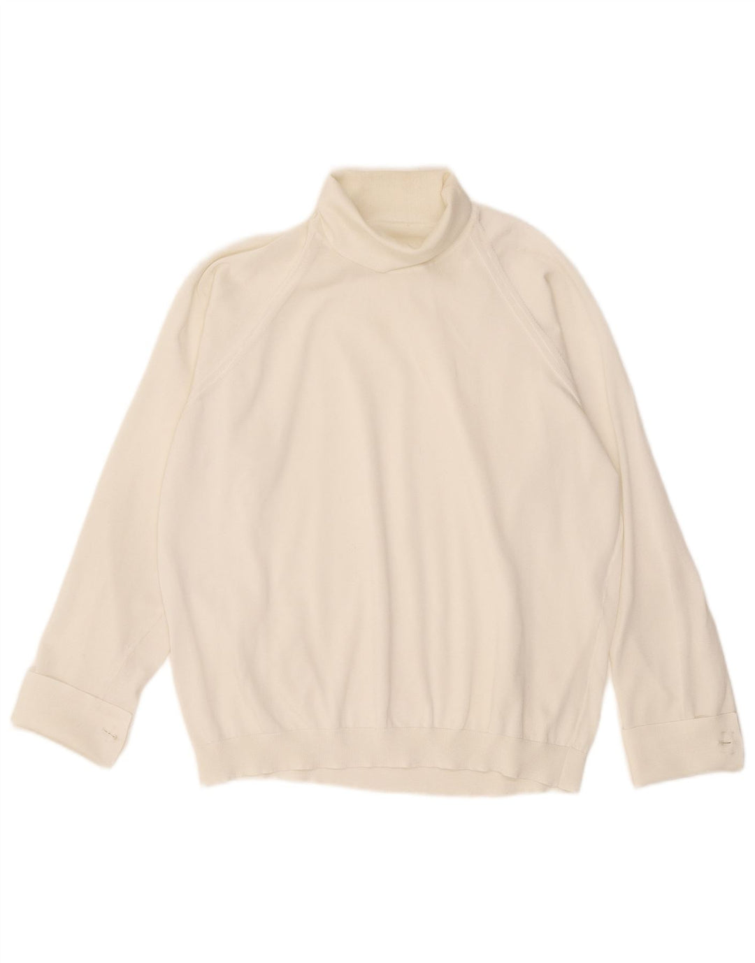 Vintage mujer oversize manga larga blusa Top Reino Unido 16 blanco grande