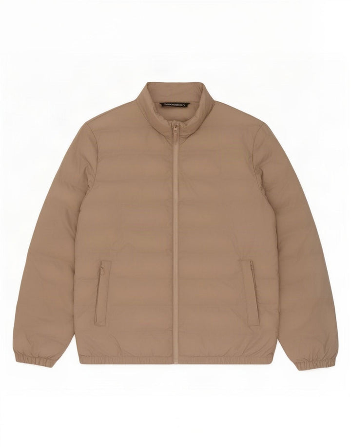 Zara Hombre Chaqueta Acolchada ES 42 XL Poliéster Beige