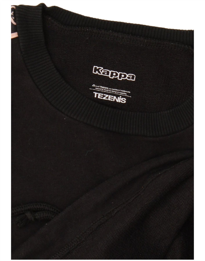 Kappa Mujer Tezenis Graphic Sudadera Jumper UK 12 Medium Negro