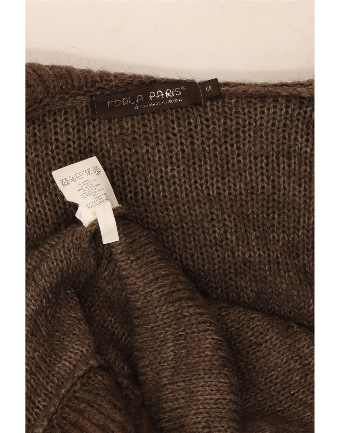 Forla Suéter tipo cárdigan con volantes en la parte delantera Paris para mujer UK 10 Small Brown