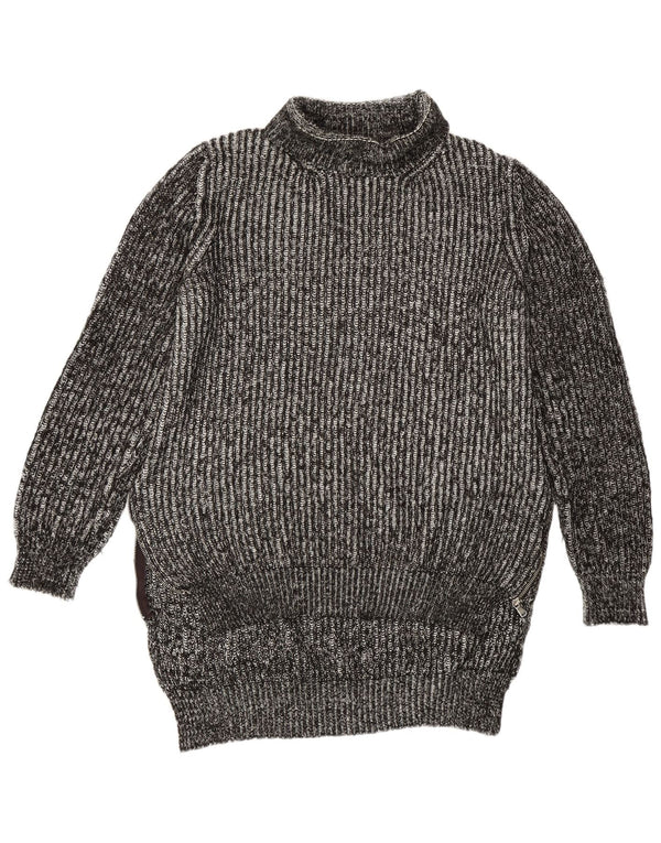 Zara Suéter Largo con Cuello Redondo para Mujer UK 44 Gris Medio Moteado