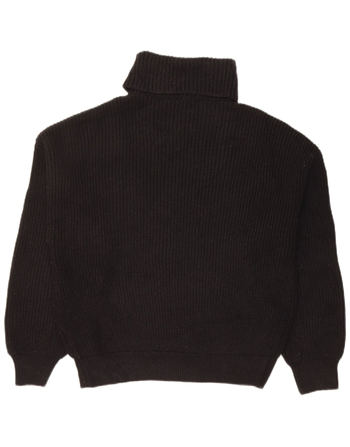 Zara - Jersey con cuello vuelto para mujer, talla M, viscosa negra, Reino Unido 44