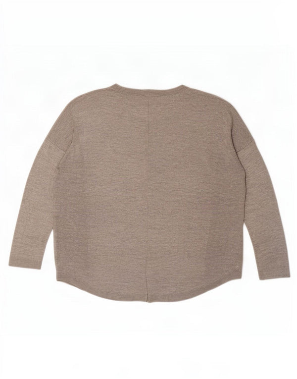 Topshop Suéter tipo jersey con cuello barco para mujer, talla 44, color gris grande