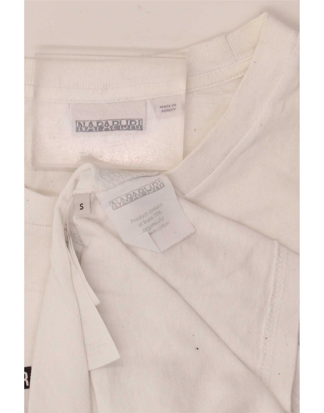 Napapijri Hombre Camiseta Gráfica Top Small Blanco