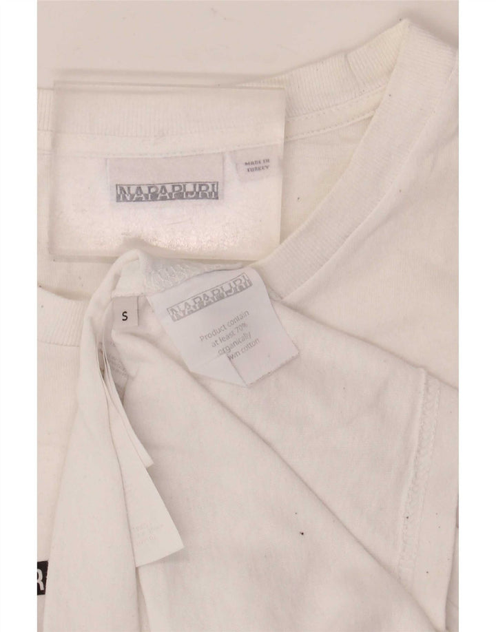 Napapijri Hombre Camiseta Gráfica Top Small Blanco
