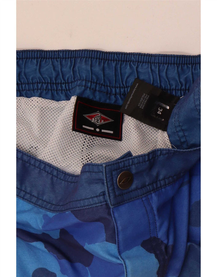 Bañador para hombre Bear, talla grande, azul, camuflaje, poliéster