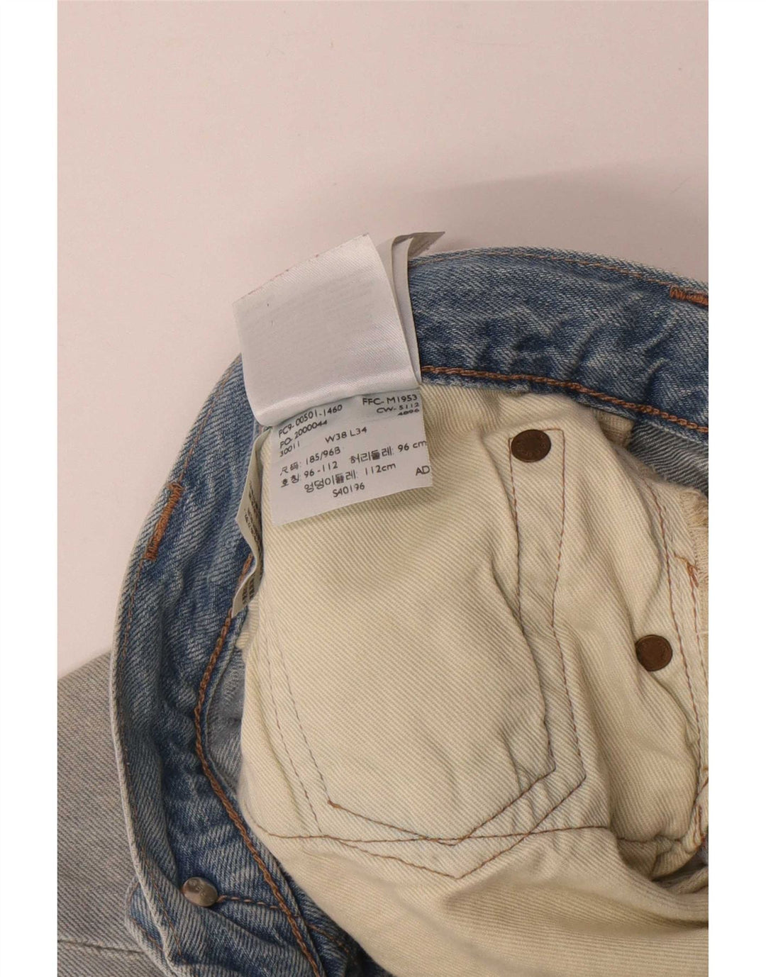 Levi's Hombre 501 Vaqueros Rectos W38 L34 Viscosa Azul