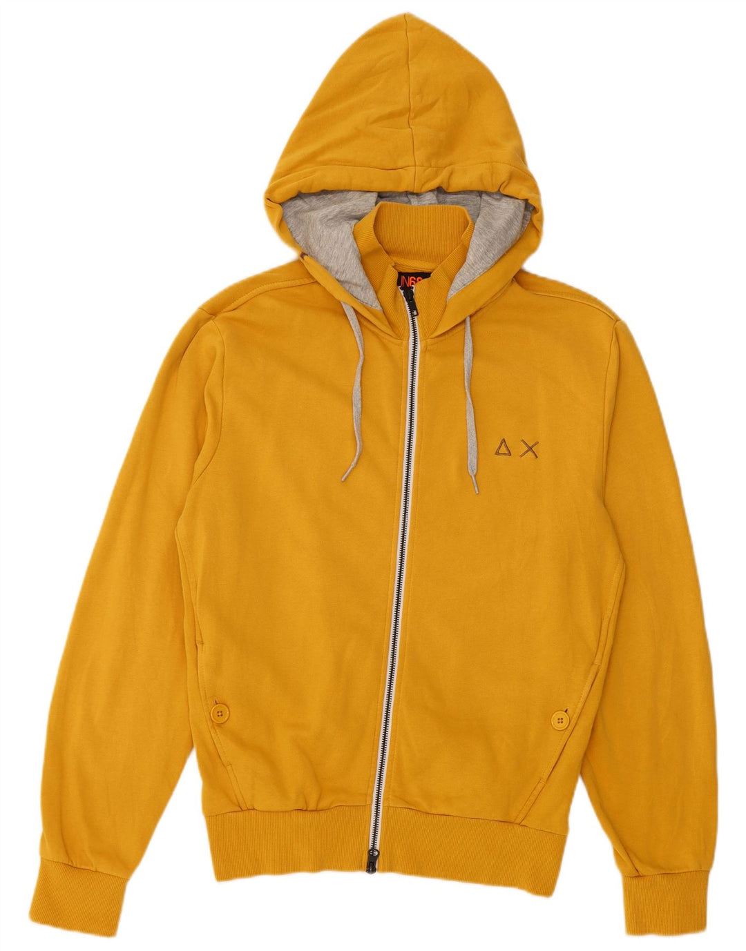 Sun68 Suéter con capucha y cremallera para hombre Algodón amarillo medio