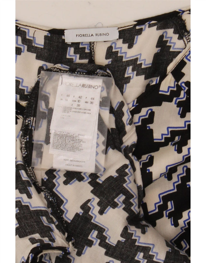 Fiorella Rubino Blusa para mujer Top UK 44 Viscosa de pata de gallo negra mediana