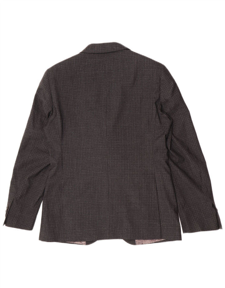 Ted Baker Chaqueta tipo blazer de corte regular con 2 botones para hombre UK 40 Large Grey Check