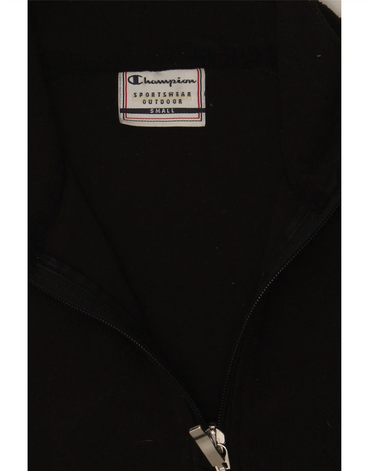 CHAMPION Womens Zip Neck Fleece Jumper UK 10 Small Black Polyester Vintage Champion and Second-Hand Champion from Messina Hembry 