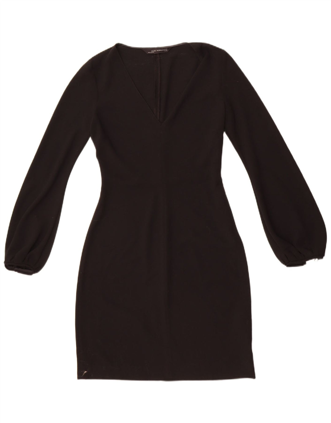 Zara Vestido tubo de manga larga para mujer UK 6 XS Poliéster negro
