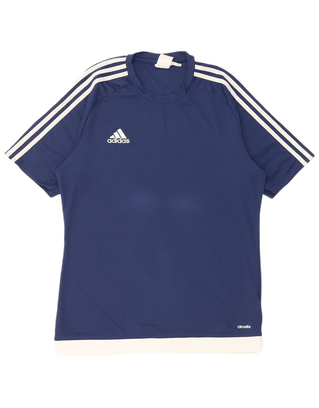 Adidas Hombre Climalite Camiseta Top Medio Azul Marino Colorblock Poliéster