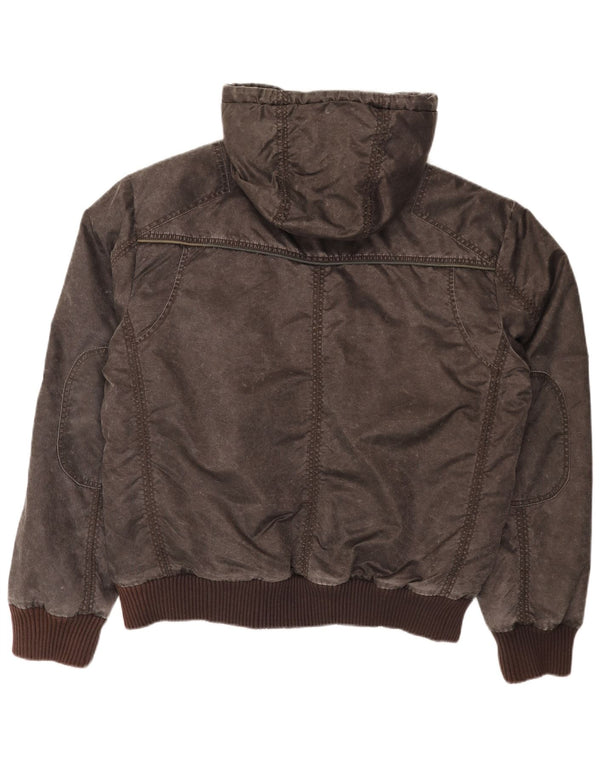 Mustang Chaqueta Bomber con Capucha para Hombre UK 42 XL Poliamida Marrón