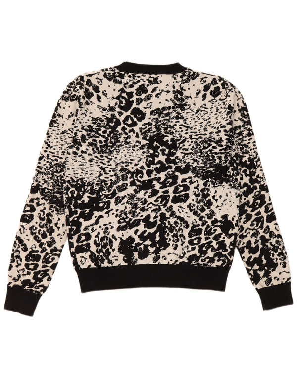 Diesel Jersey de cuello redondo para mujer UK 10 Small Black Animal Print