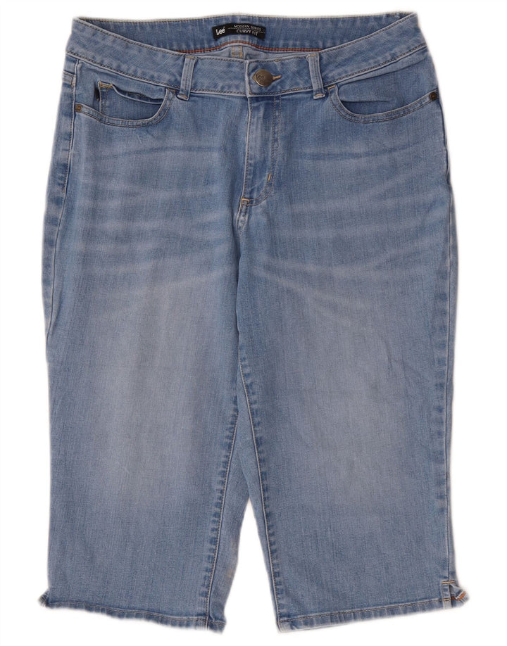 LEE - Vaqueros capri con curvas para mujer, serie moderna, talla 12, grande, W30 L17, algodón azul