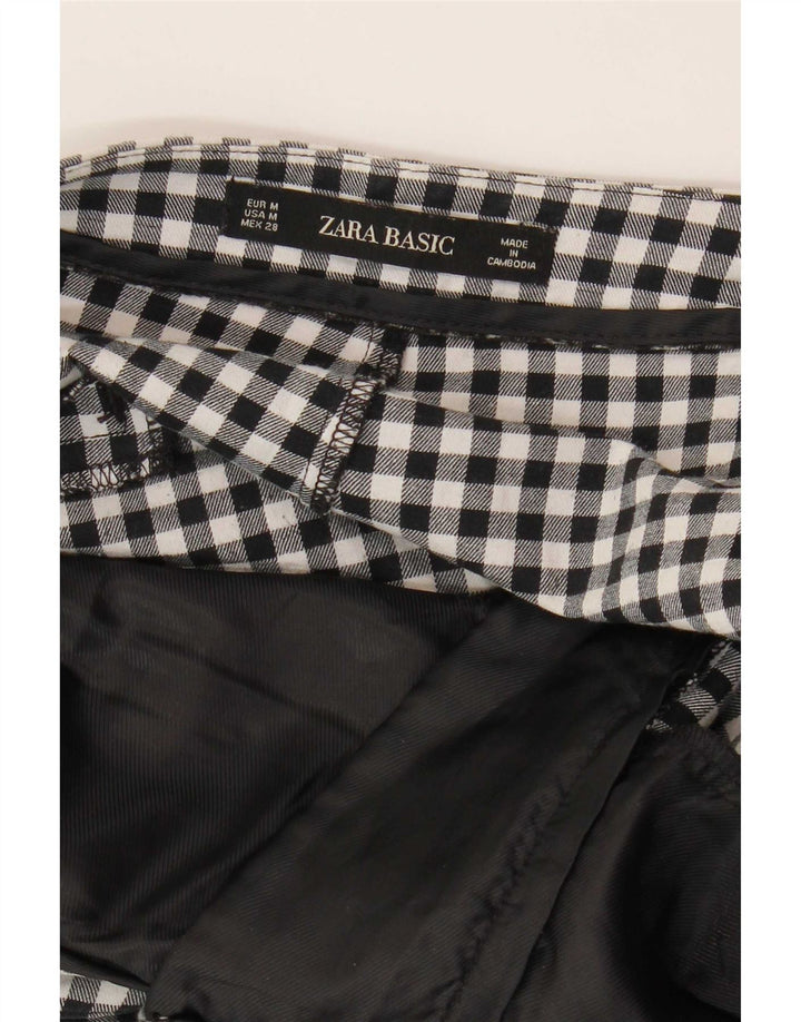 Zara Mujer Pantalón Chino Slim Medium W30 L26 Black Gingham
