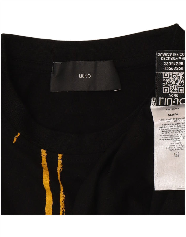 Liu Jo - Camiseta gráfica para hombre, talla mediana, algodón negro