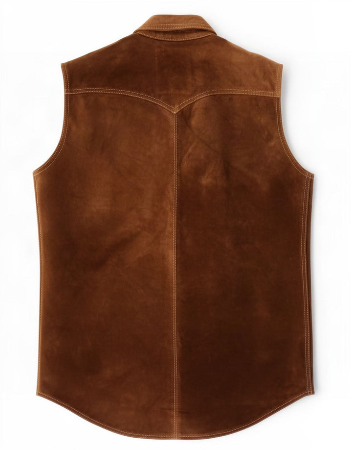 Vintage hombres ante Gilet Reino Unido 36 pequeño marrón