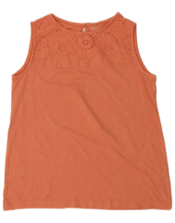 M&Co Camiseta sin mangas para mujer UK 10 Small Pink Cotton