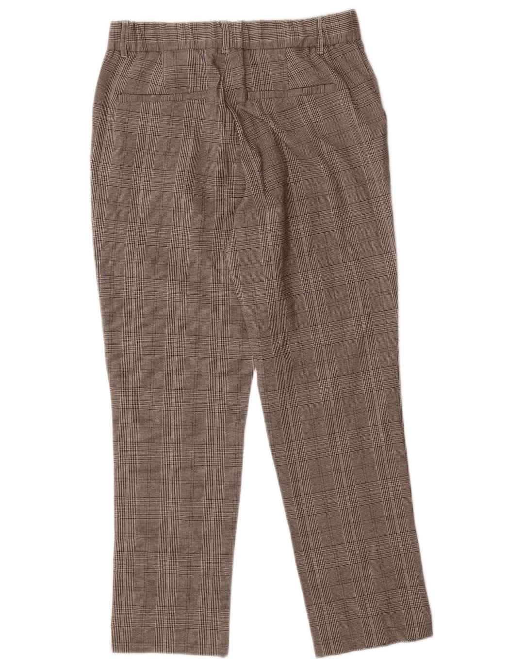 Zara Mujer Crop Slim Traje Pantalones Pequeño W26 L24 Gris Pata De Gallo
