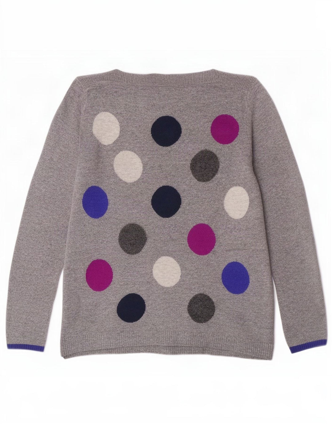 White Stuff Suéter tipo jersey con cuello barco para mujer, talla 40, talla pequeña, color gris geométrico