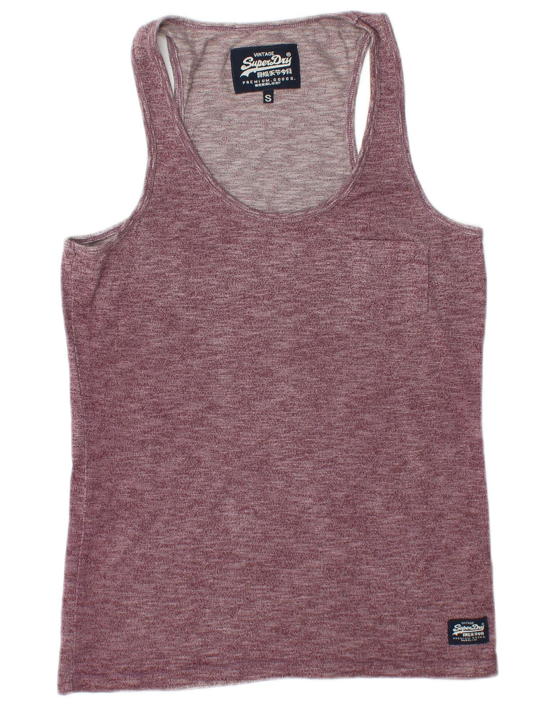 SUPERDRY Hombre Chaleco Top Small Borgoña Algodón