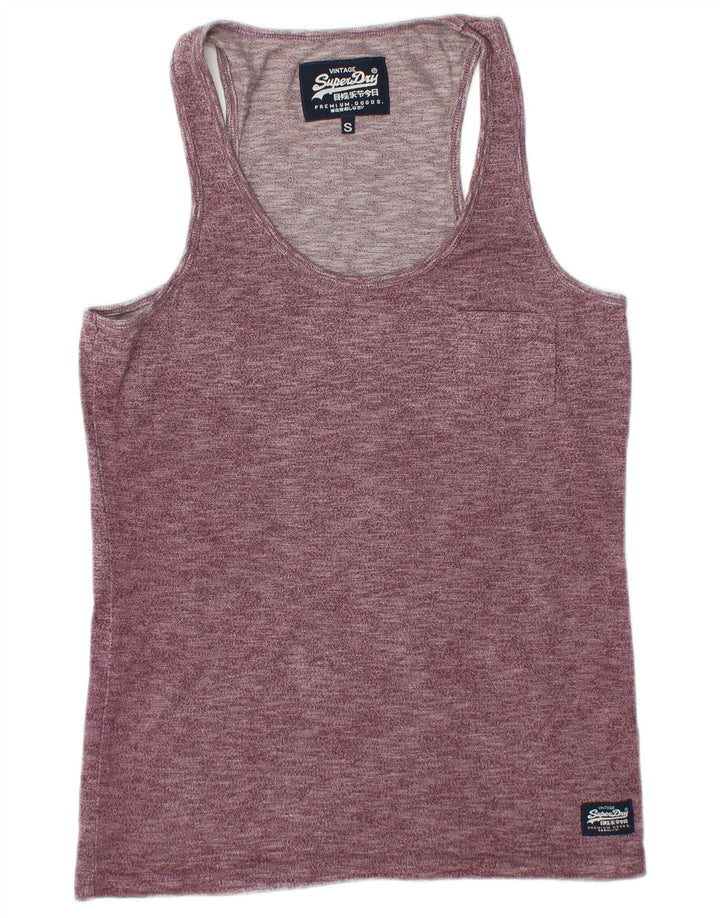 SUPERDRY Hombre Chaleco Top Small Borgoña Algodón