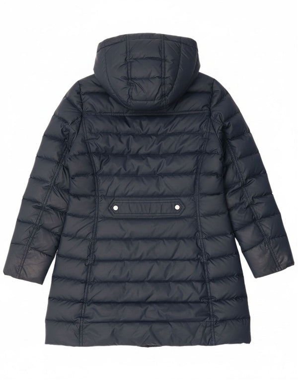 TOMMY HILFIGER Womens Hooded Padded Coat UK 14 Large Navy Blue Polyester