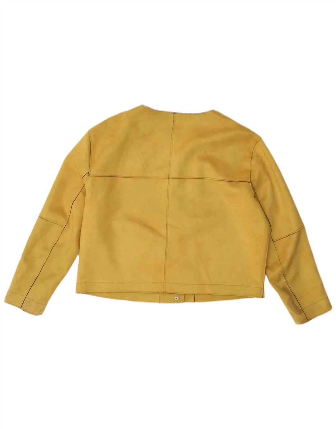 Zara Mujer Crop Bomber Jacket UK 46 Grande Amarillo