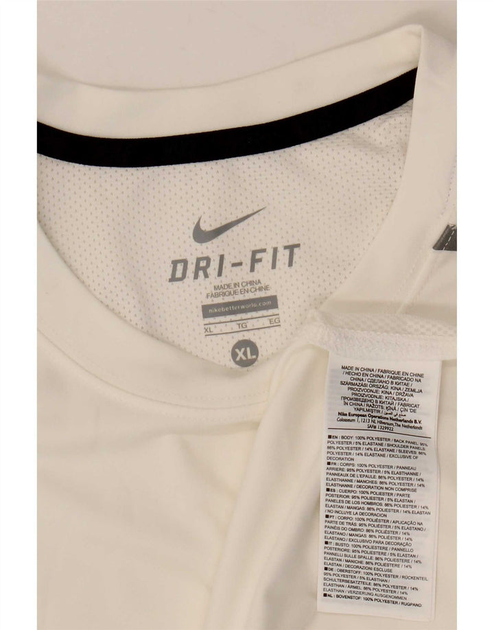 Camiseta Nike Dri Fit para hombre Top XL Poliéster blanco