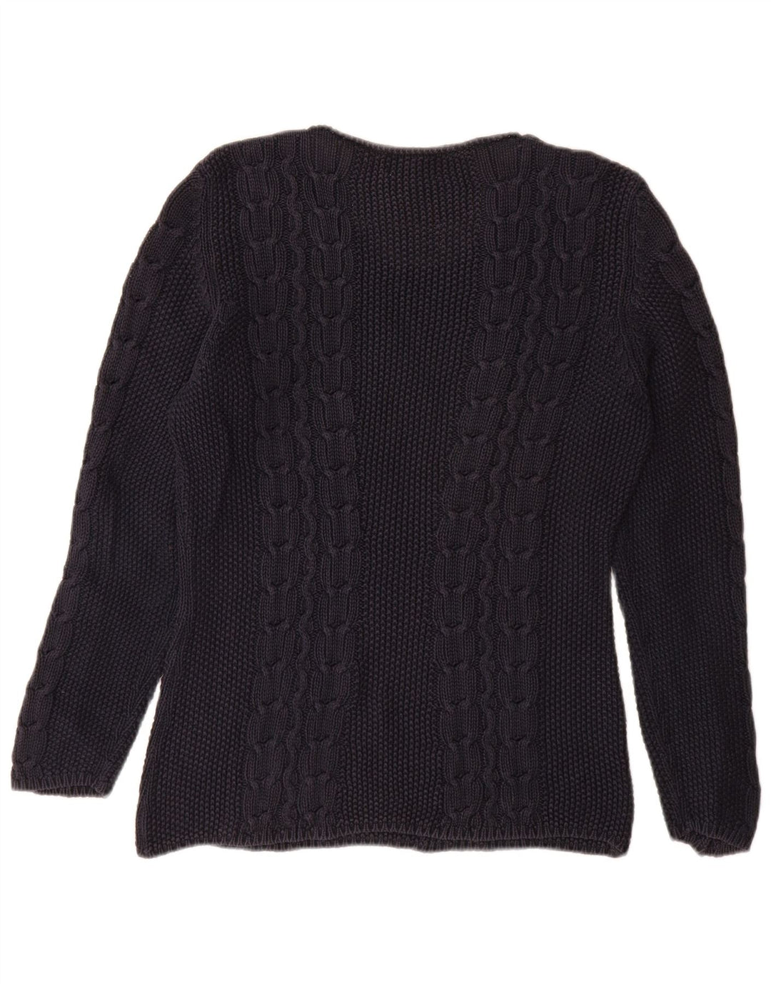 SISLEY Suéter tipo jersey con cuello barco para mujer UK 44 Azul marino mediano