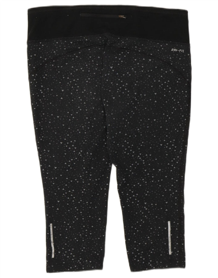 Nike - Leggings capri Dri Fit para mujer, talla 40, poliéster geométrico negro grande
