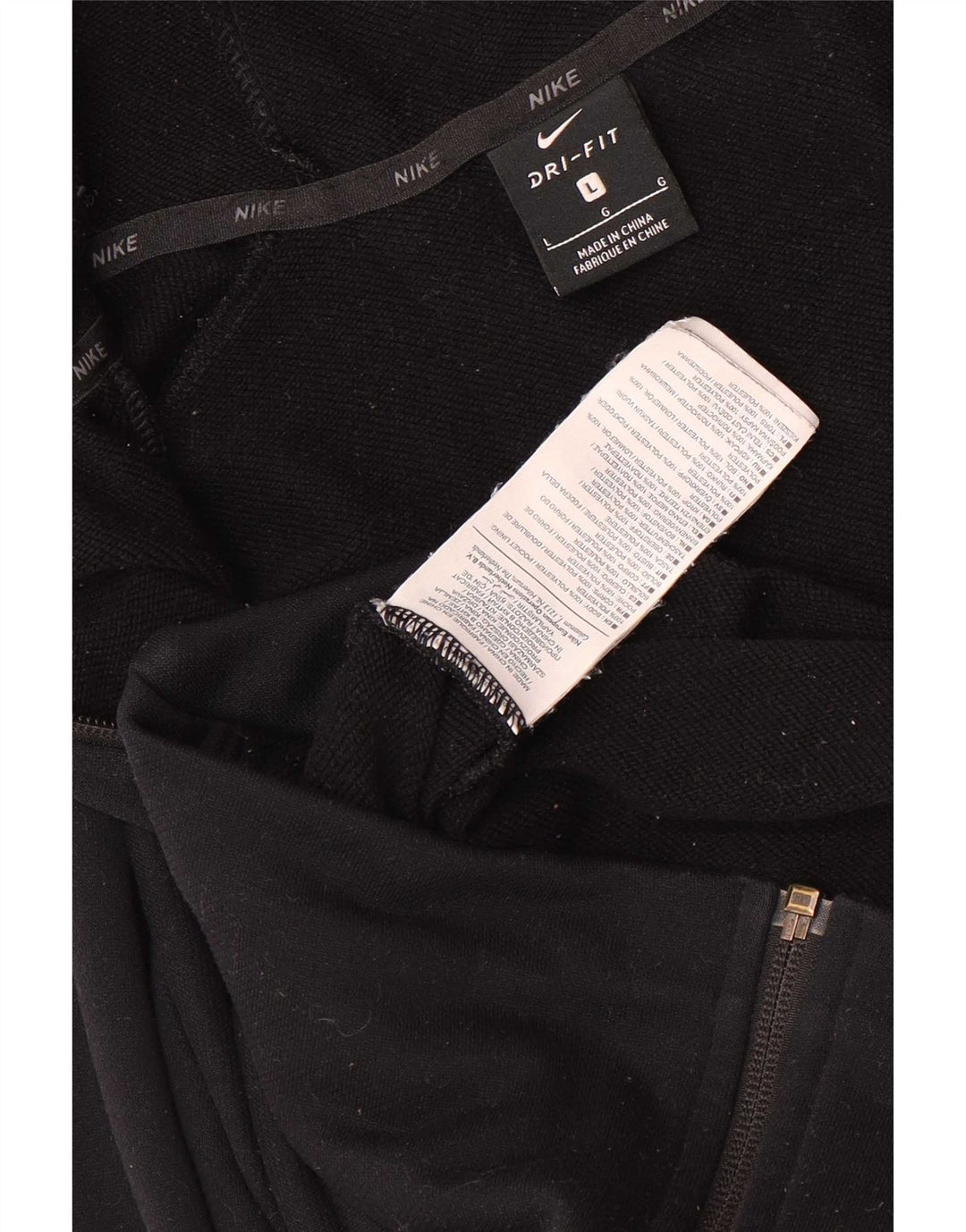 Nike Dri Fit Graphic Zip Sudadera con capucha para hombre, tamaño grande, poliéster negro