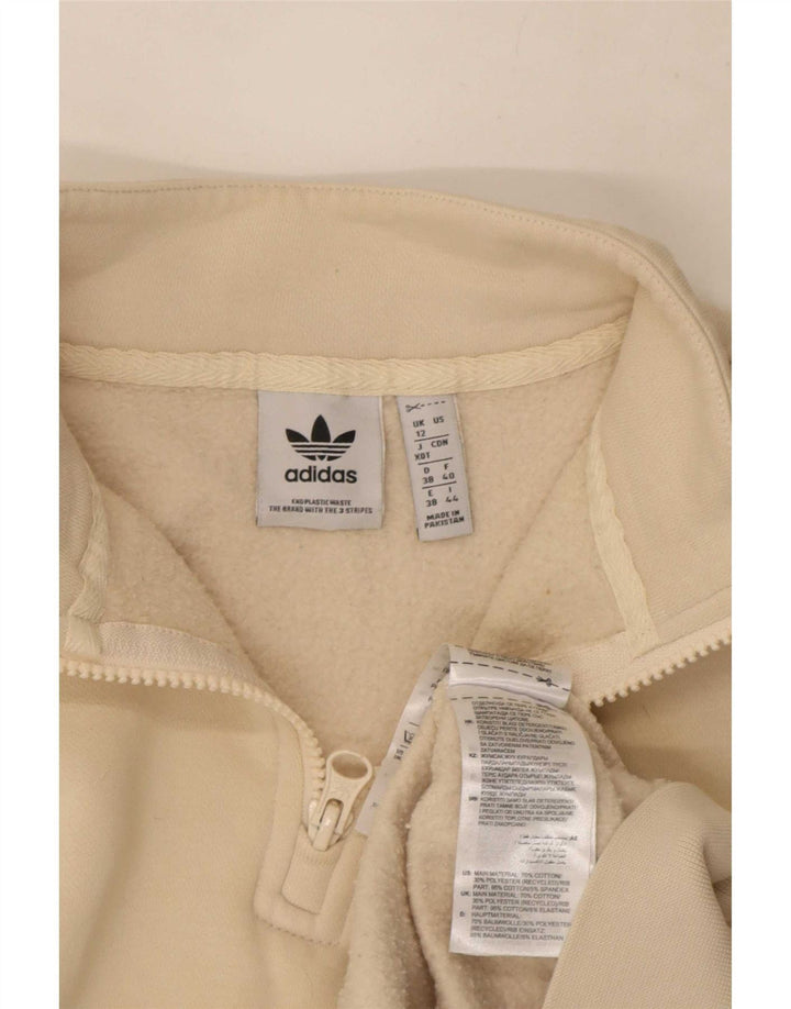 Adidas - Sudadera con gráfico de gran tamaño para mujer, talla 12, color beige mediano