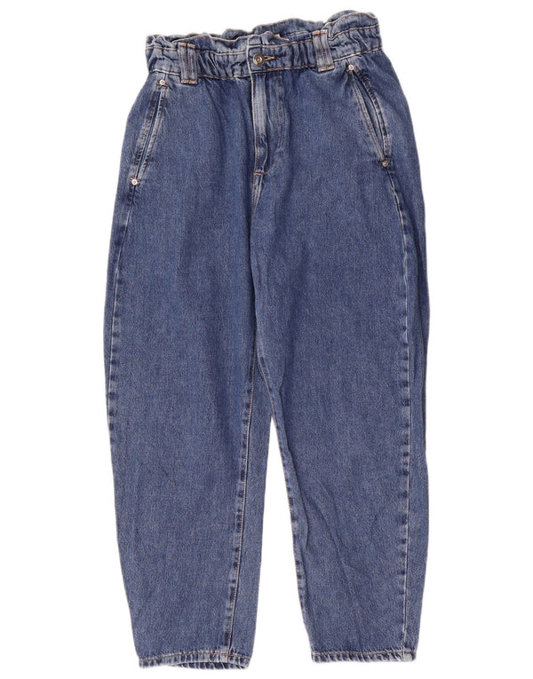 Zara Vaqueros recortados de cintura alta para mujer EU 38 Small W28 L25 Algodón azul