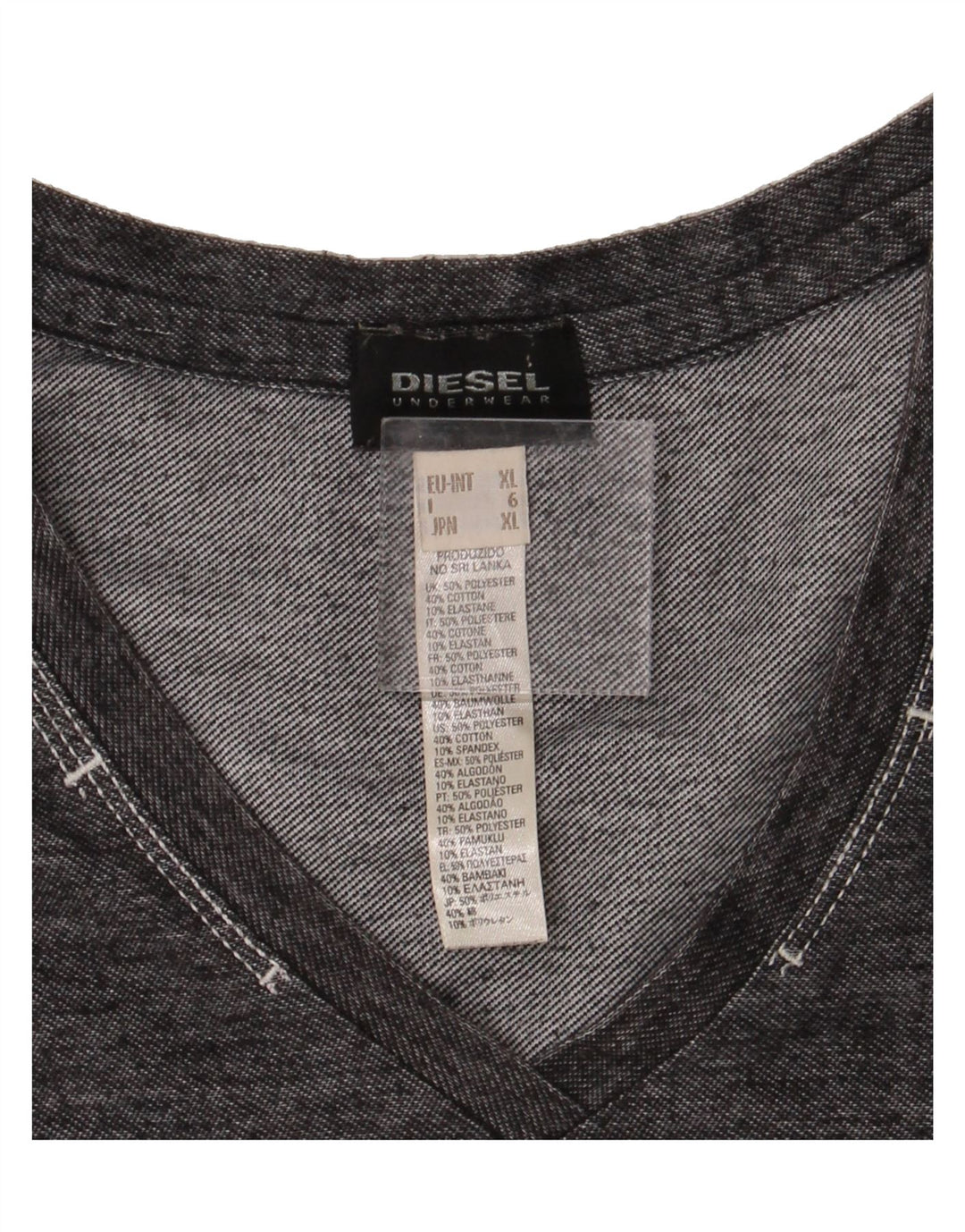 DIESEL Mens Extra Slim T-Shirt Top XL Grey Flecked Polyester Vintage Diesel and Second-Hand Diesel from Messina Hembry 