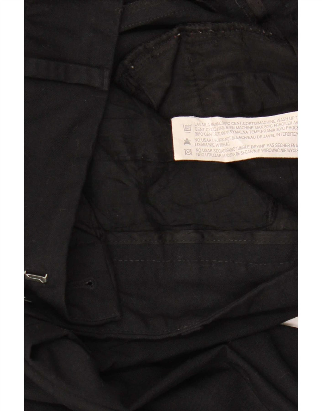 Zara Pantalón Chino Bootcut para Mujer EU 38 Small W28 L32 Poliéster Negro