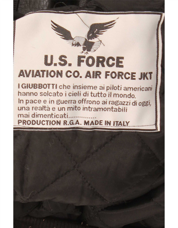 Chaqueta de aviador de vuelo gráfica para hombre de la Fuerza Aérea de EE. UU. UK 42 XL Negro
