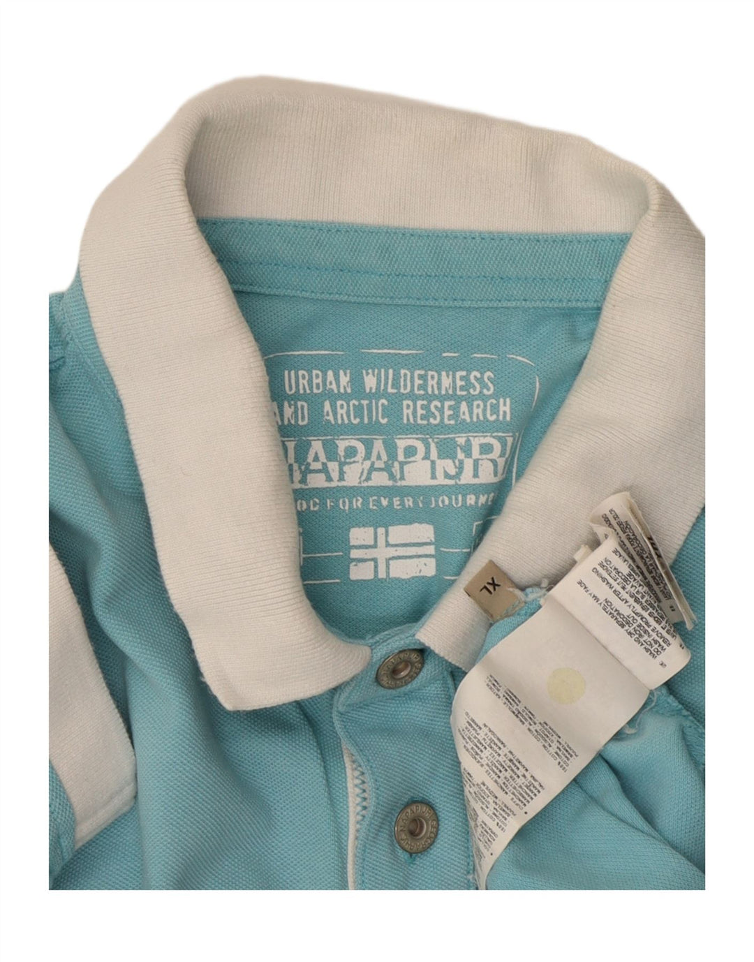 NAPAPIJRI Polo para hombre XL Algodón color block azul