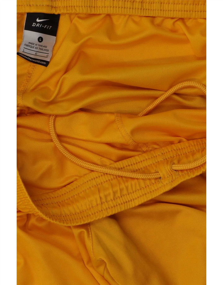 Nike - Pantalones cortos deportivos Dri Fit para hombre, poliéster amarillo grande