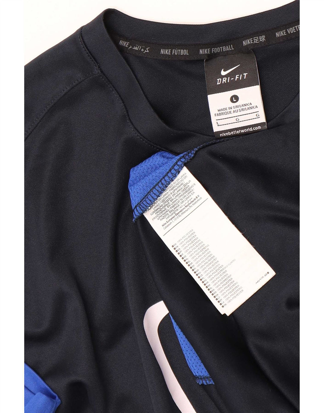 Camiseta Nike Dri Fit Graphic para hombre, talla grande, color azul marino, poliéster