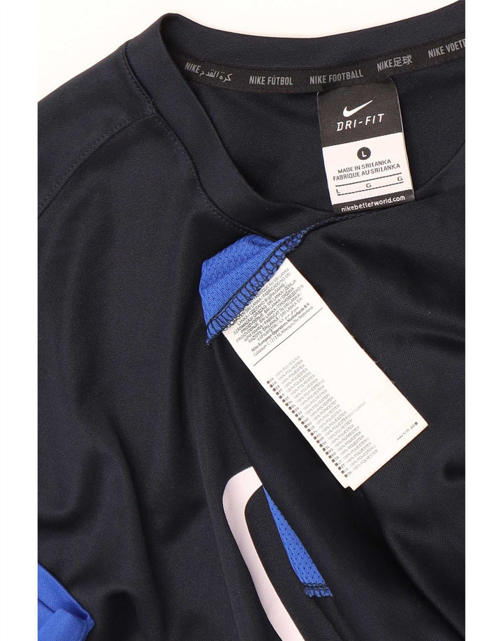 Camiseta Nike Dri Fit Graphic para hombre, talla grande, color azul marino, poliéster