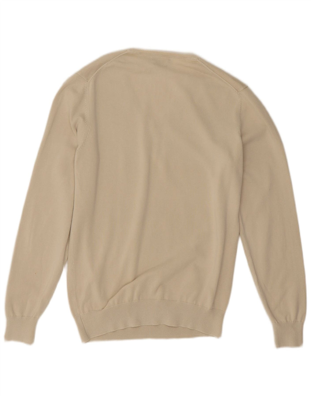 Jersey Massimo Dutti Hombre Cuello Pico Algodón Beige Medio