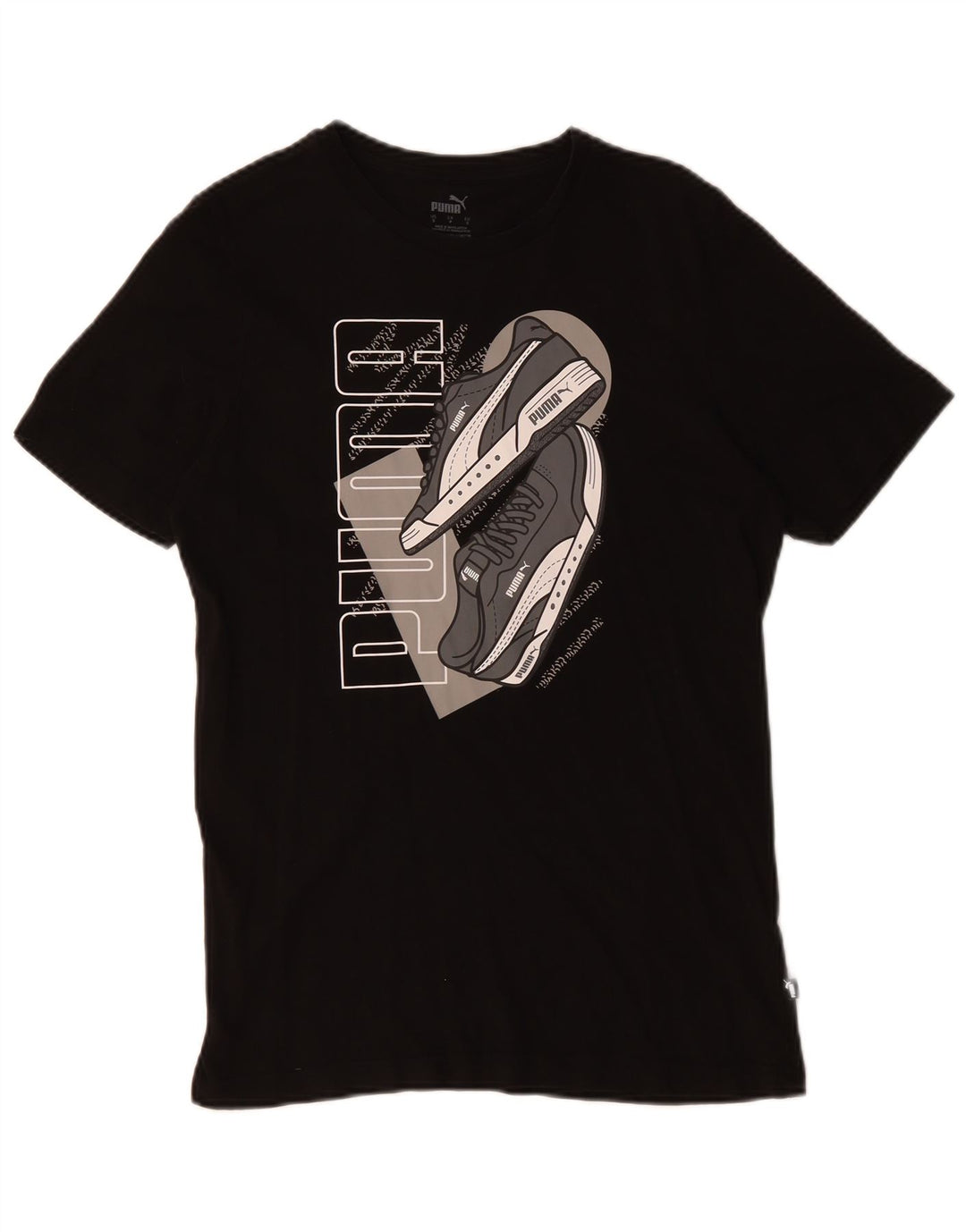 Puma - Camiseta gráfica para hombre, talla pequeña, algodón negro