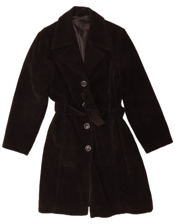 Vintage mujer pana abrigo EU 42 algodón negro grande