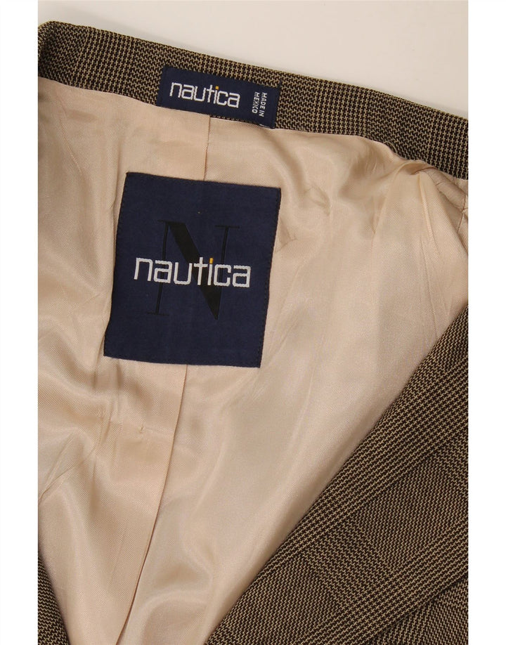 Nautica Chaqueta tipo blazer de 3 botones para hombre UK 40 Large Brown Check