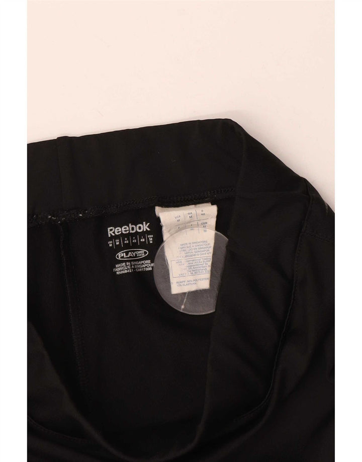Reebok Leggings Capri para Mujer UK 12 Mediano Negro Poliéster