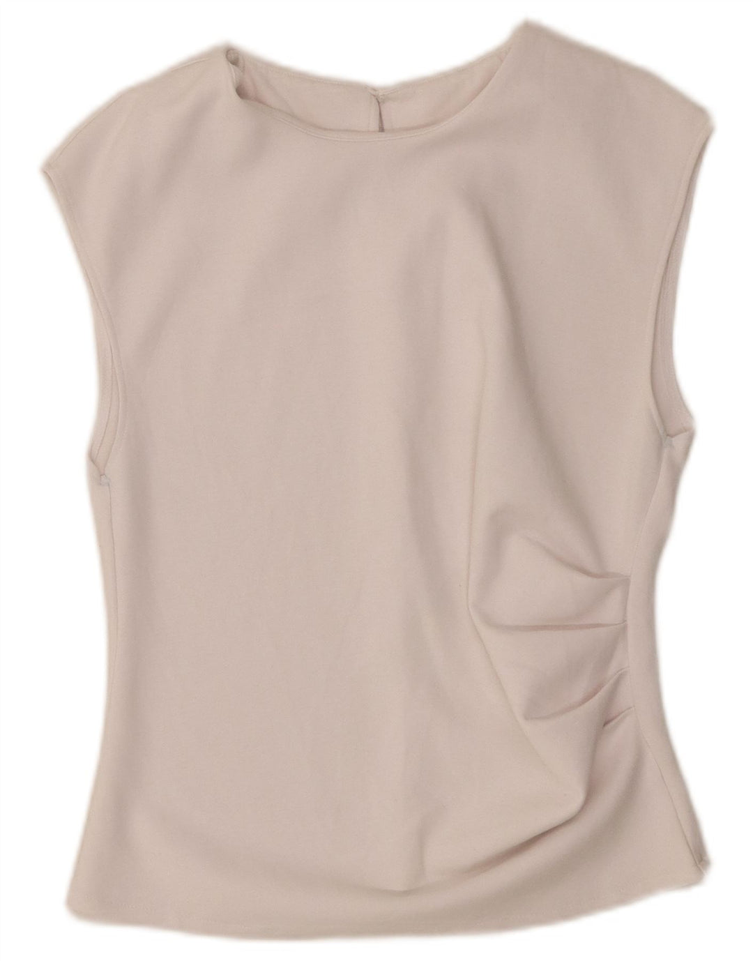 Zara Blusa Corta Sin Mangas para Mujer UK 44 Grande Blanco
