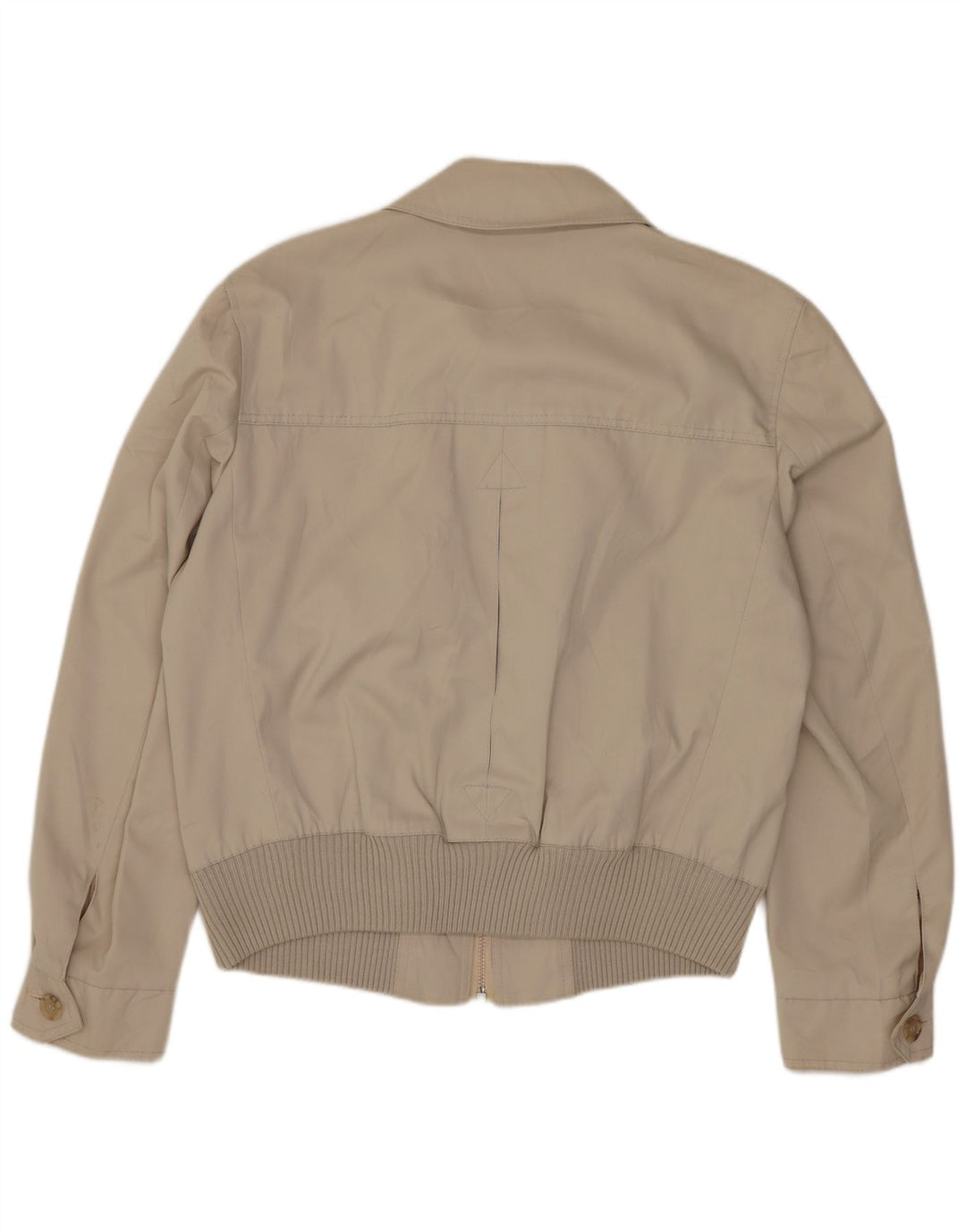Vintage mujer bomber chaqueta Reino Unido 18 XL poliéster beige